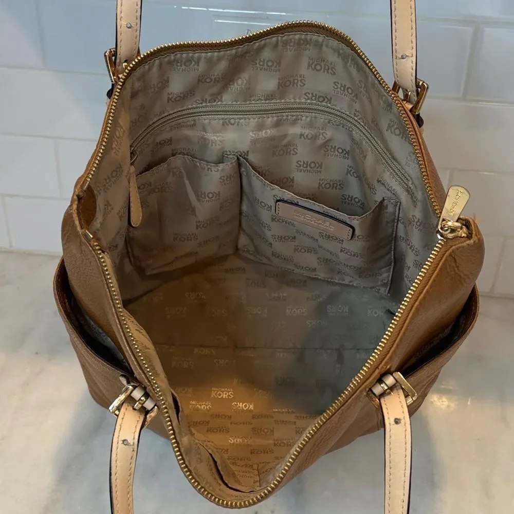 Michael Kors Bag Purse Handbag Leather Jet Set EW Pebbled Tote Bag Pocketbook